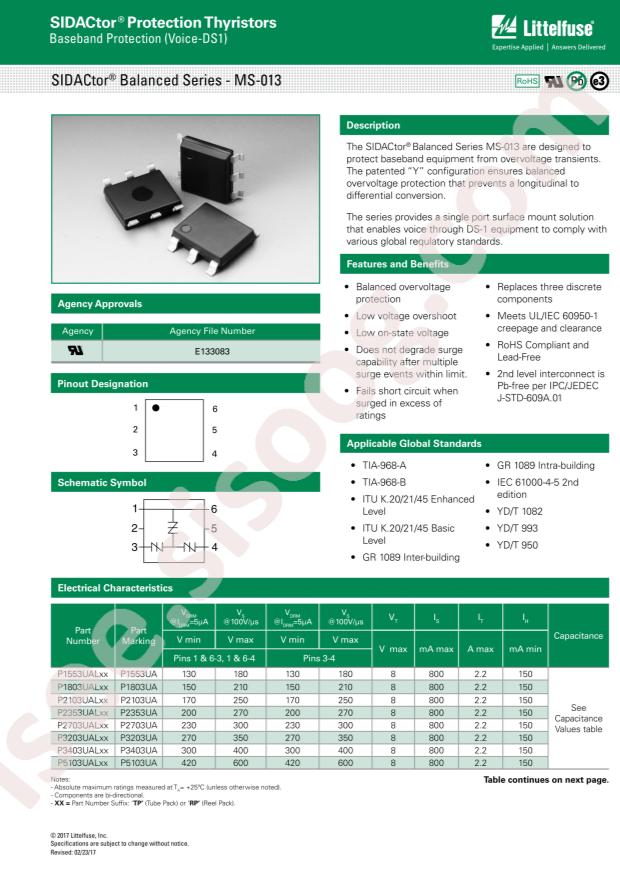 Littelfuse P2703UBLTP