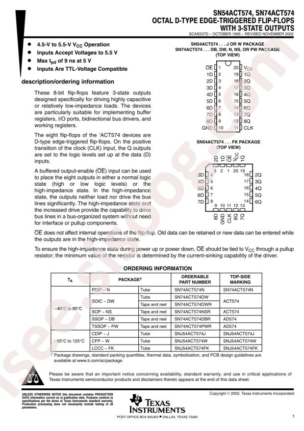 SN74ACT574DBR