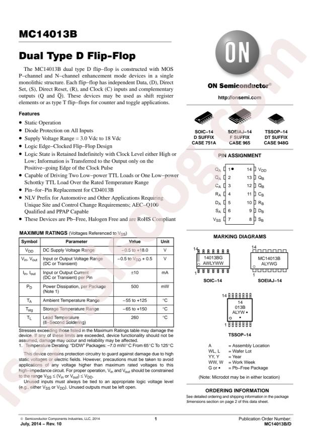 MC14013BDR2G