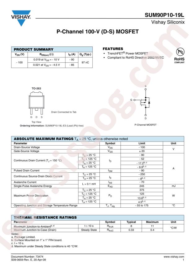 SUM90P10-19L-E3