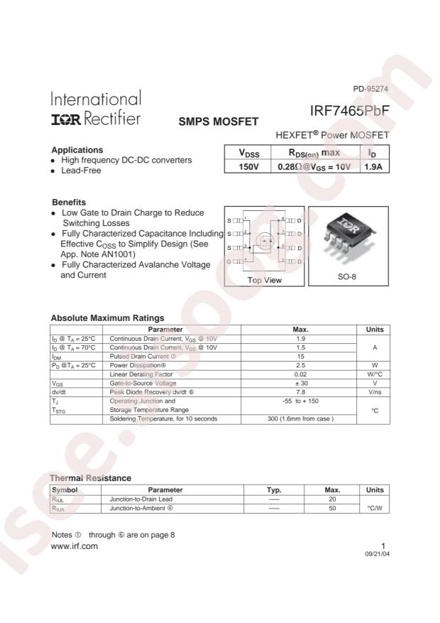 IRF7465TRPBF