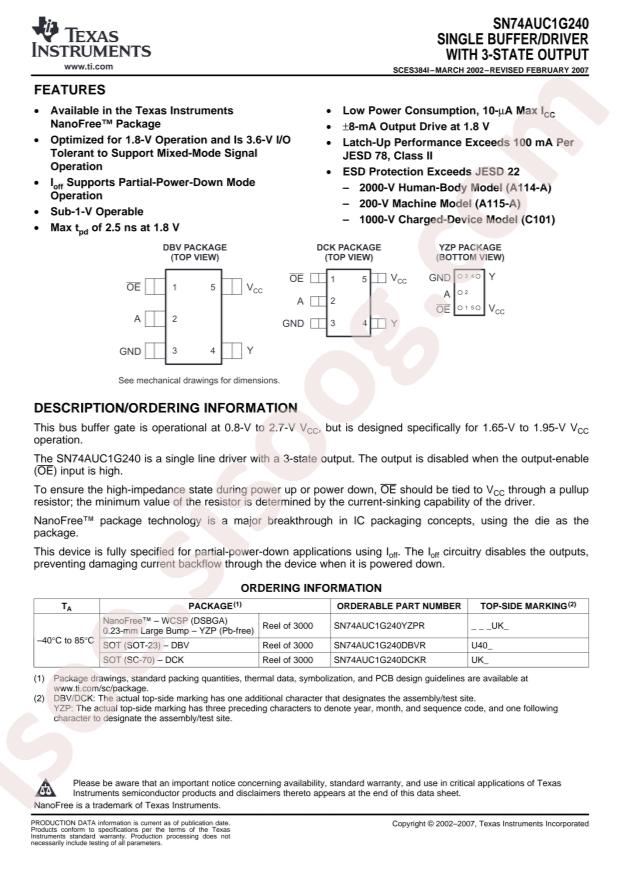SN74AUC1G240DBVR