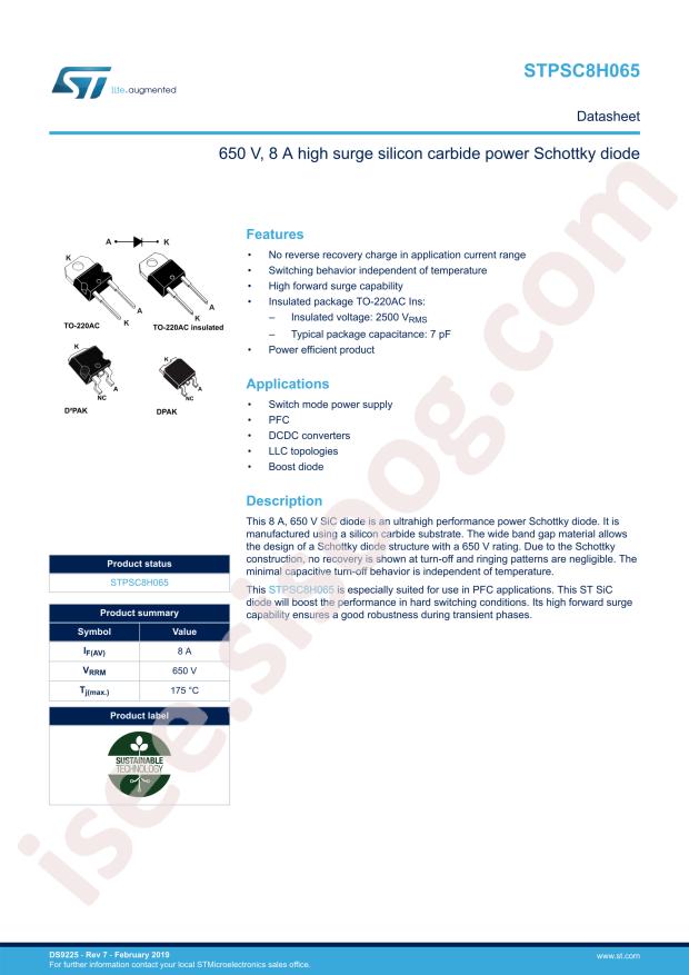 STPSC8H065G-TR