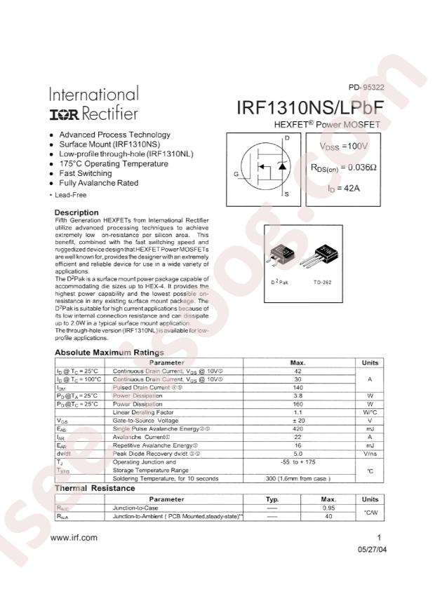 IRF1310NSTRLPBF