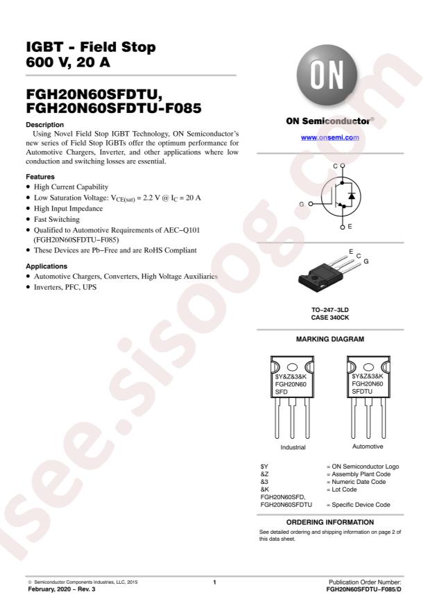 FGH20N60SFDTU