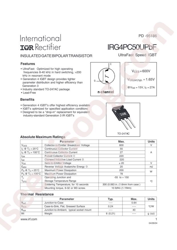 IRG4PC50UPBF