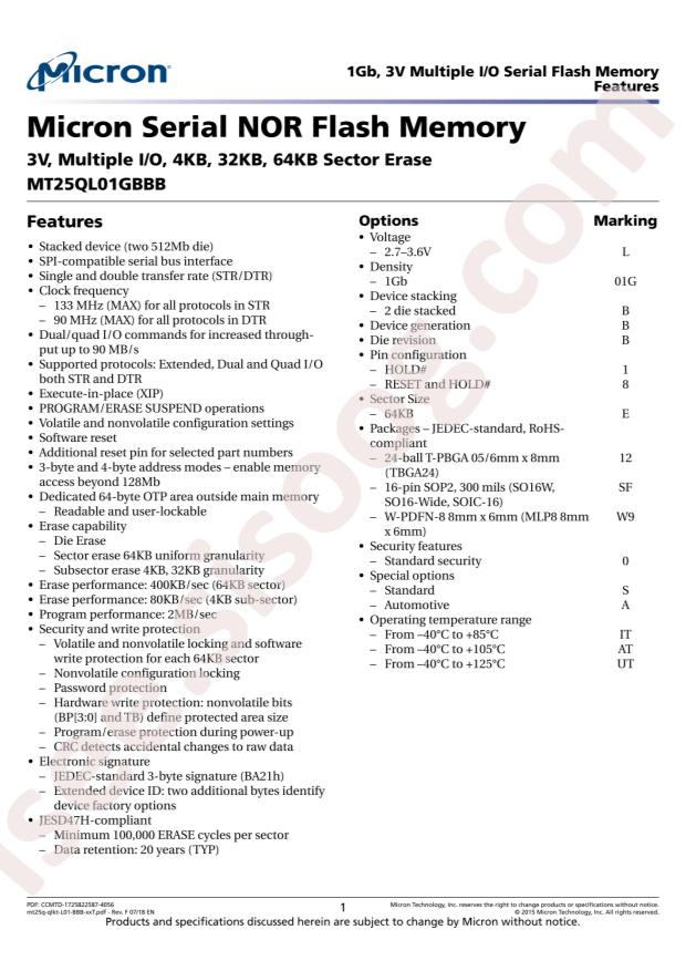 MT25QL01GBBB8ESF-0SIT TR