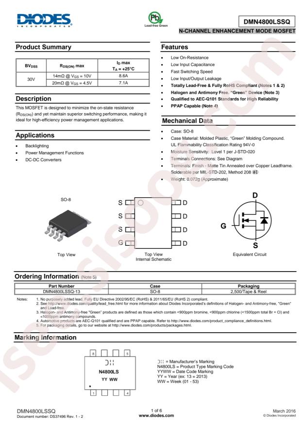 DMN4800LSSQ-13