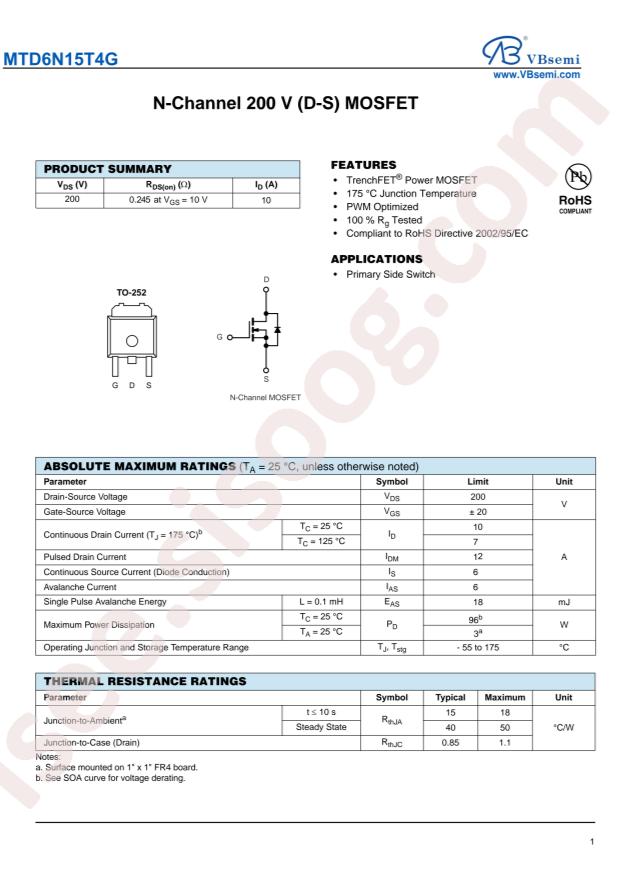 MTD6N15T4G-VB
