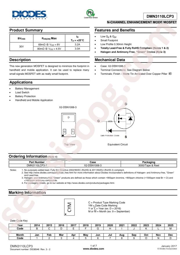 DMN3110LCP3-7