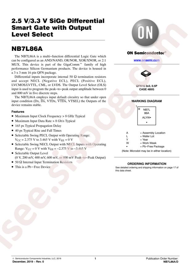 onsemi NB7L86AMNG