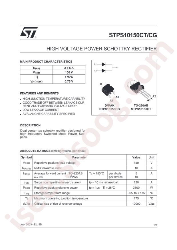 STPS10150CT