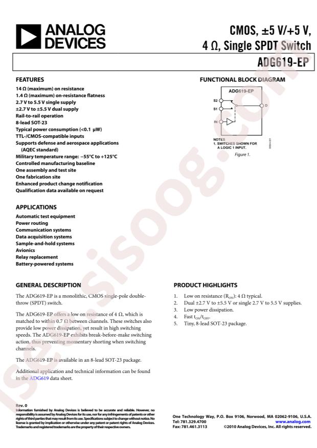 ADG619SRJZ-EP-RL7