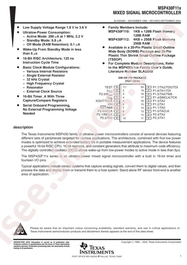 MSP430F112IPW