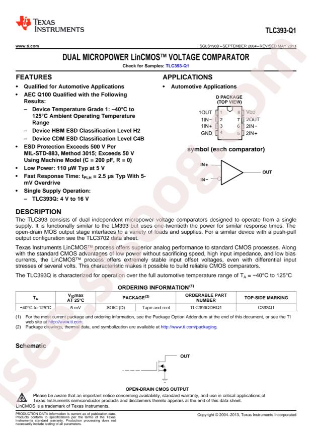 TLC393QDRG4Q1