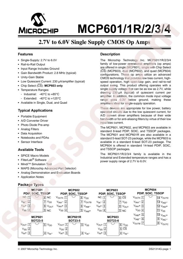 MCP601-I/SN