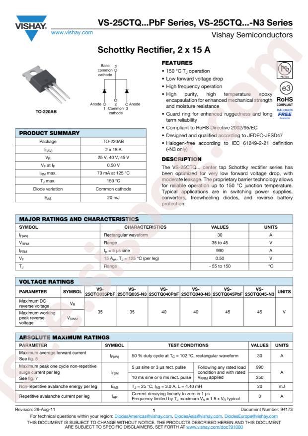 VS-25CTQ045PBF