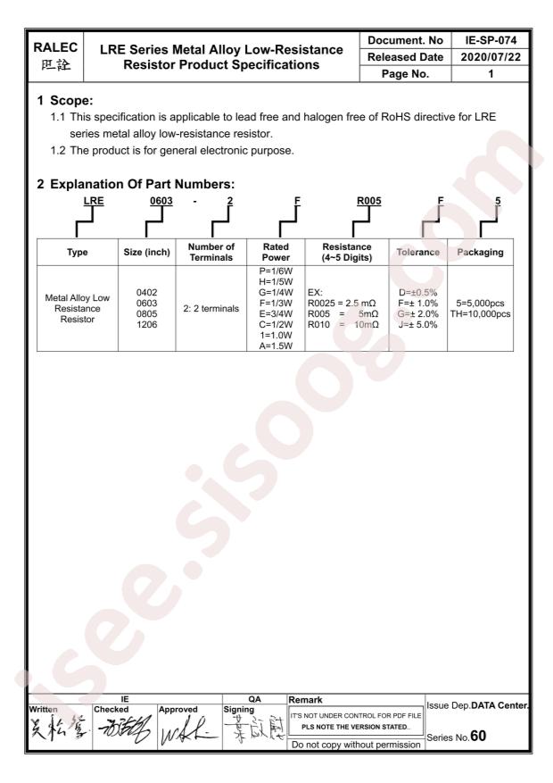 LRE0603-2FR005F5