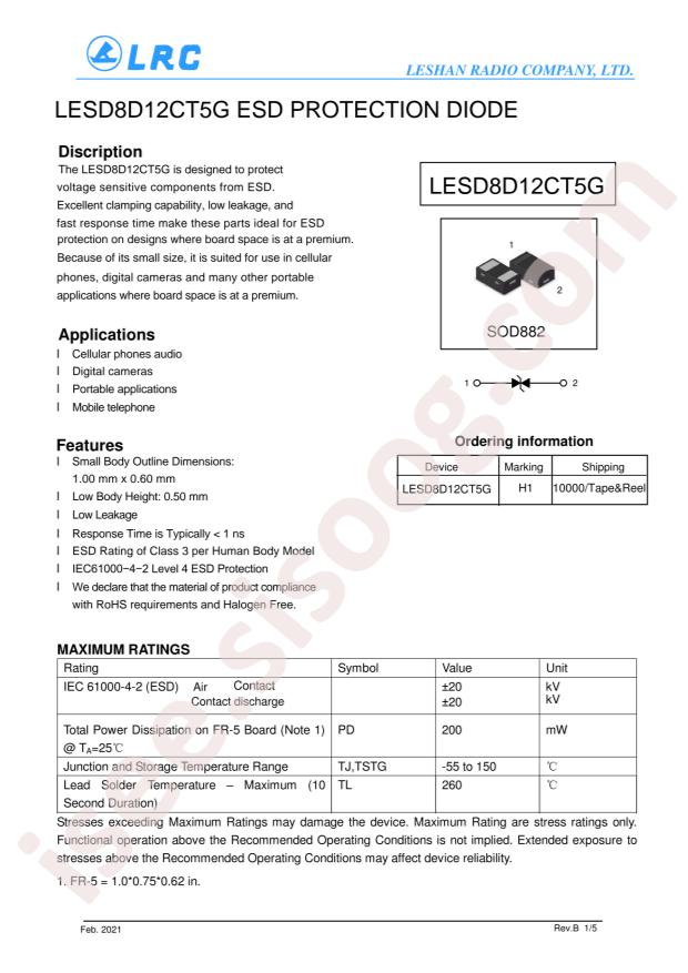 LESD8D12CT5G