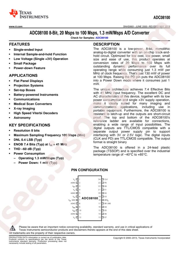 ADC08100CIMTC/NOPB