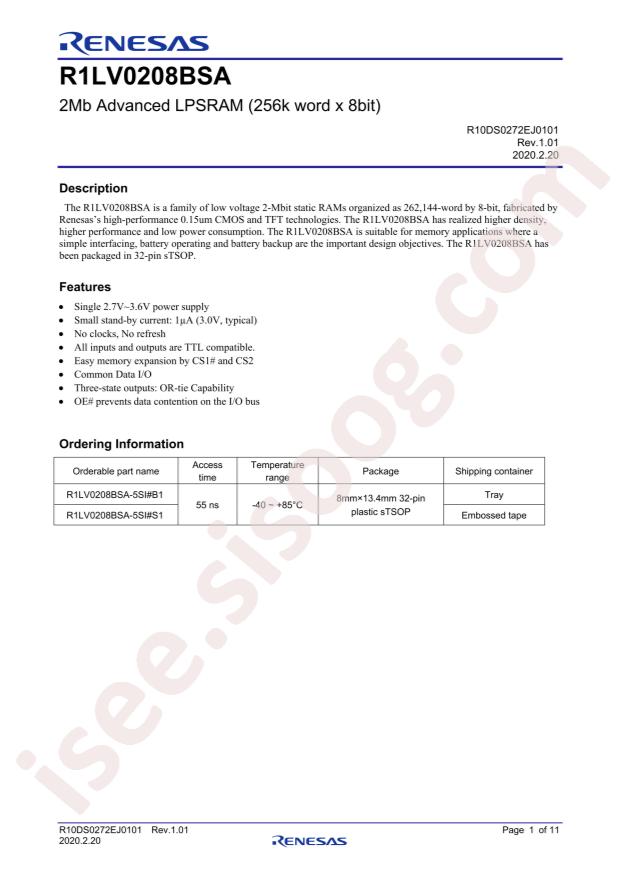 R1LV0208BSA-5SI#B1