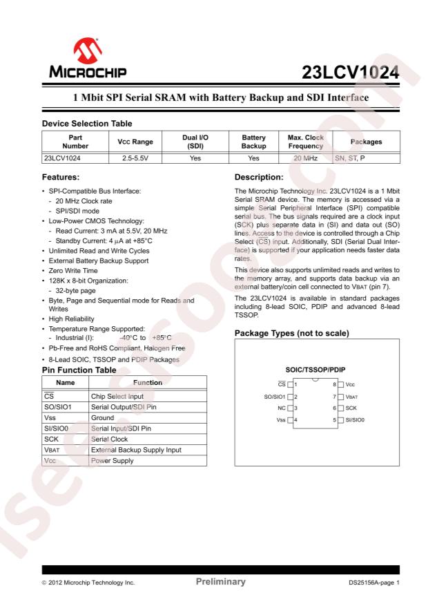 23LCV1024T-I/SN