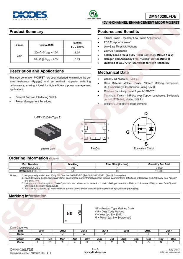DMN4020LFDE-7