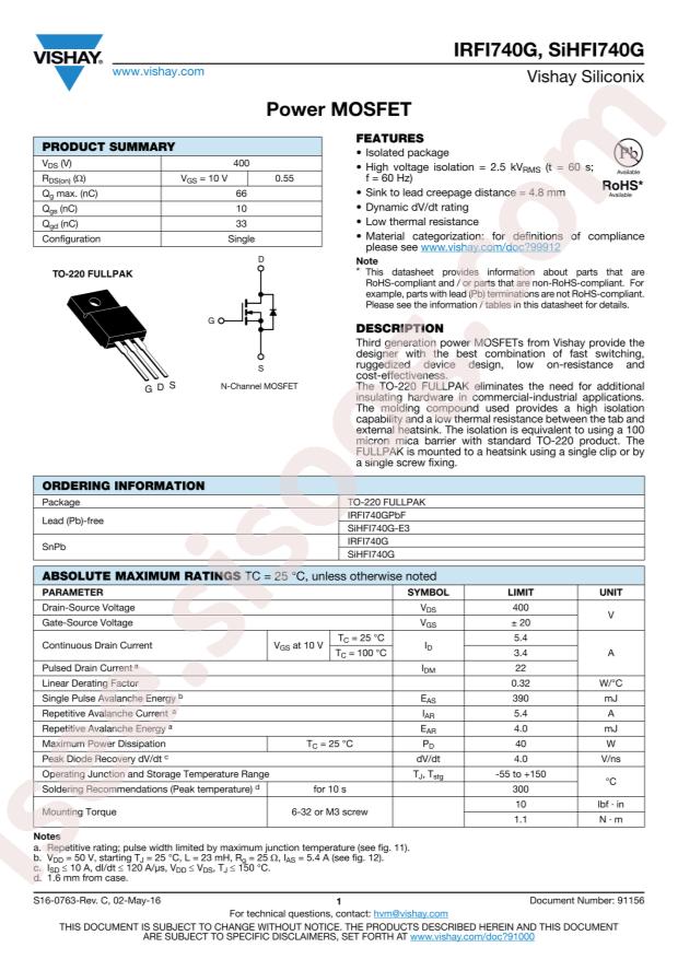IRFI740GPBF