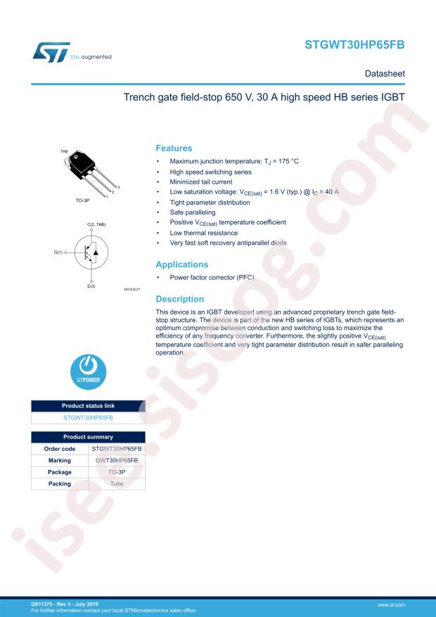 STGWT30HP65FB