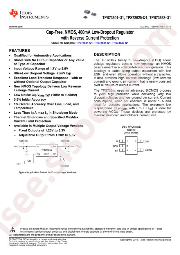 TPS73601QDBVRQ1