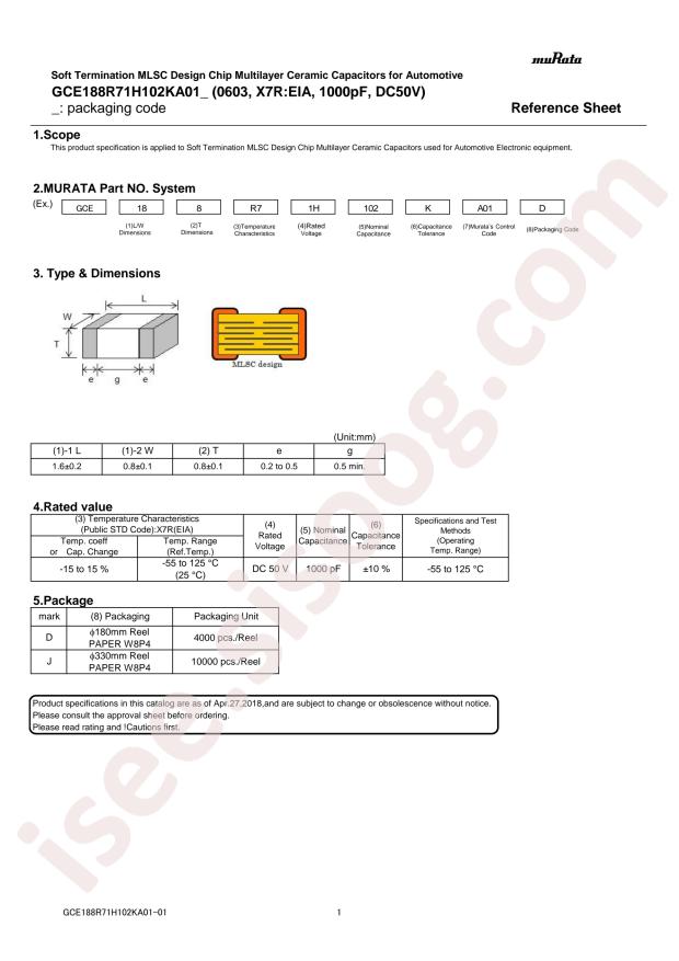 GCE188R71H102KA01D
