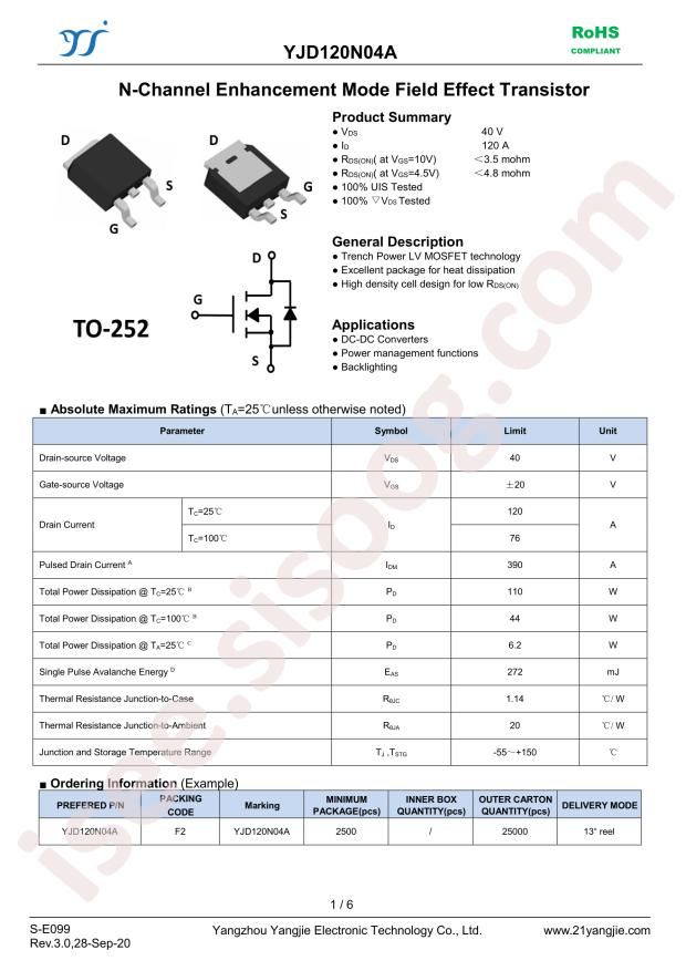 YANGJIE YJD120N04A