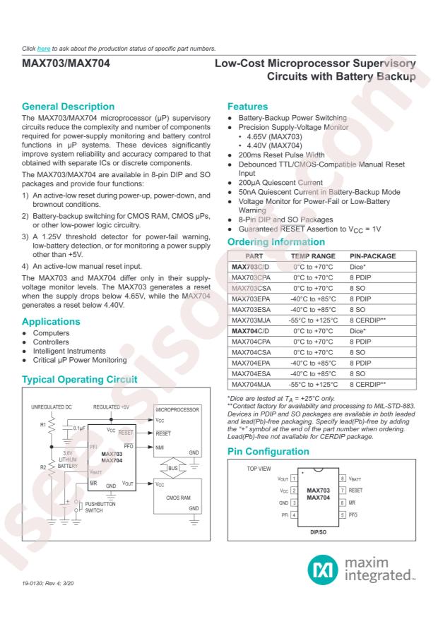 MAX703EPA+