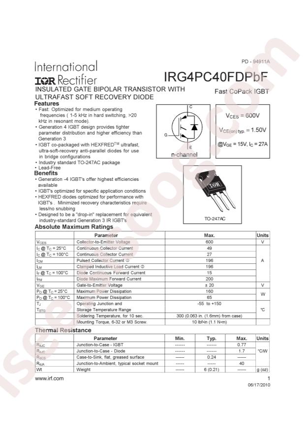 IRG4PC40FDPBF
