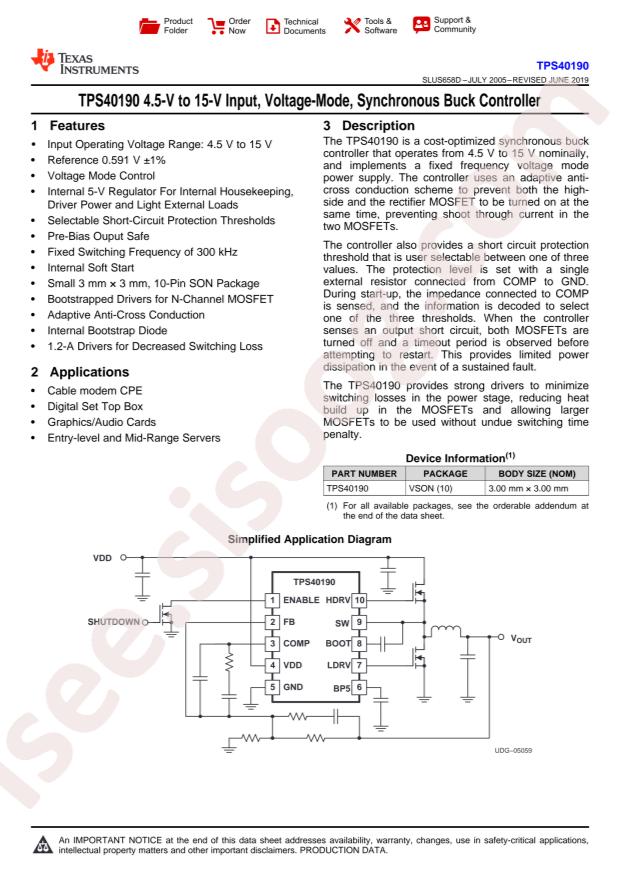 TPS40190DRCR