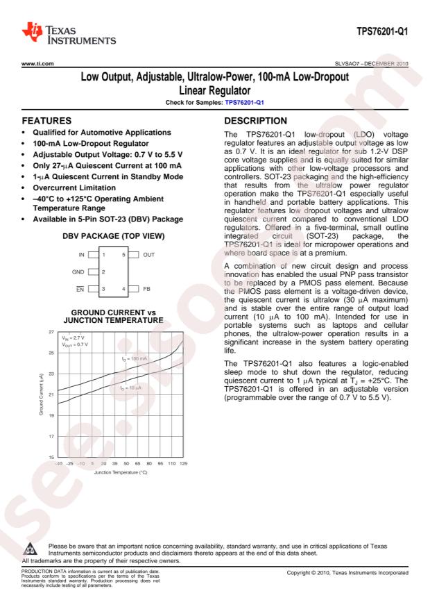 TPS76201QDBVRQ1