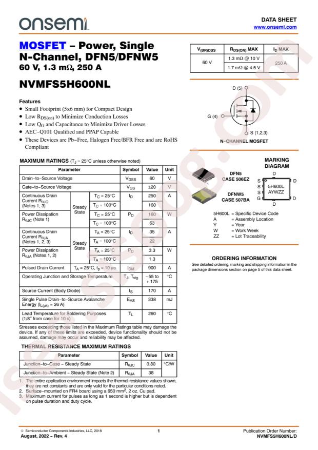 NVMFS5H600NLWFT1G