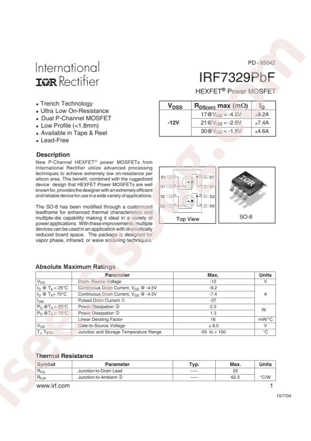 IRF7329TRPBF