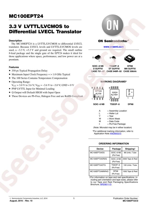 MC100EPT24MNR4G