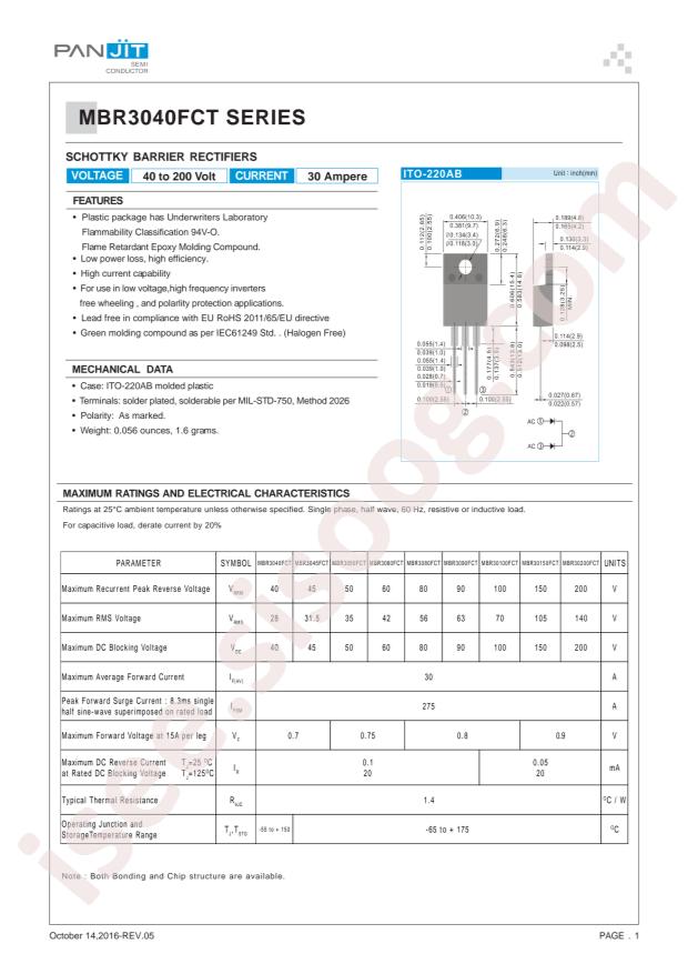 PANJIT International MBR30150FCT_T0_00001