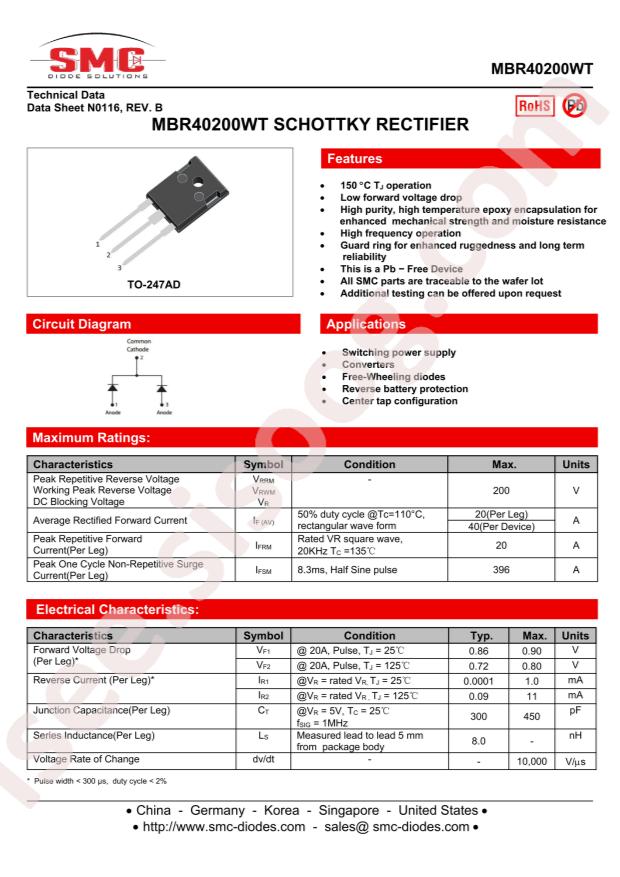 SMC MBR40200WT