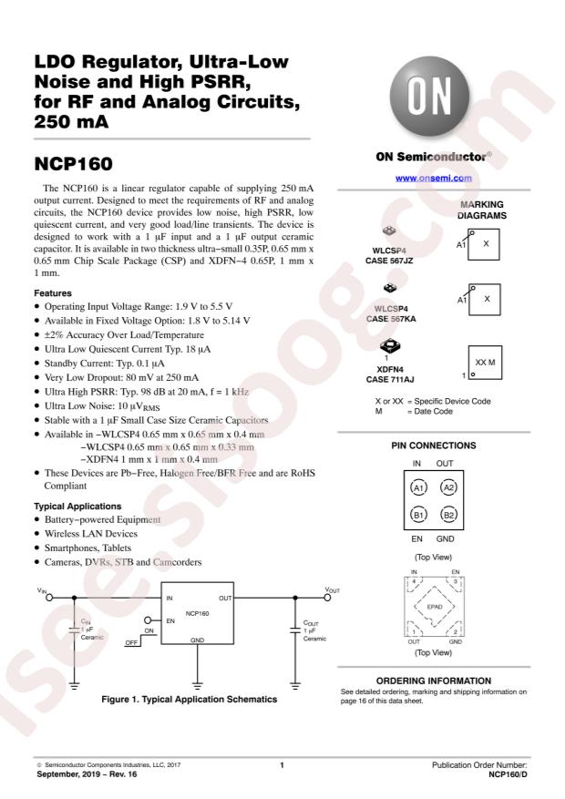 NCP160AMX180TBG