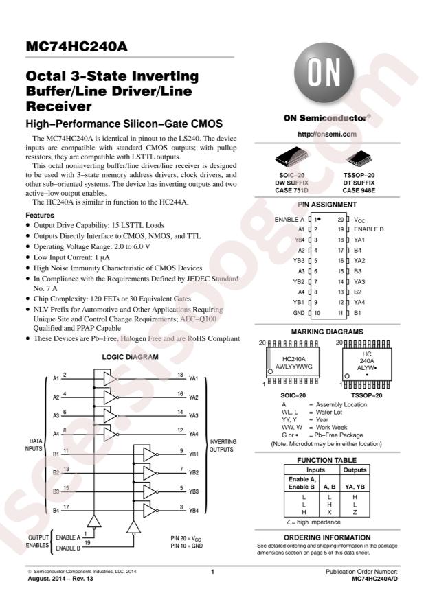 MC74HC240ADWR2G