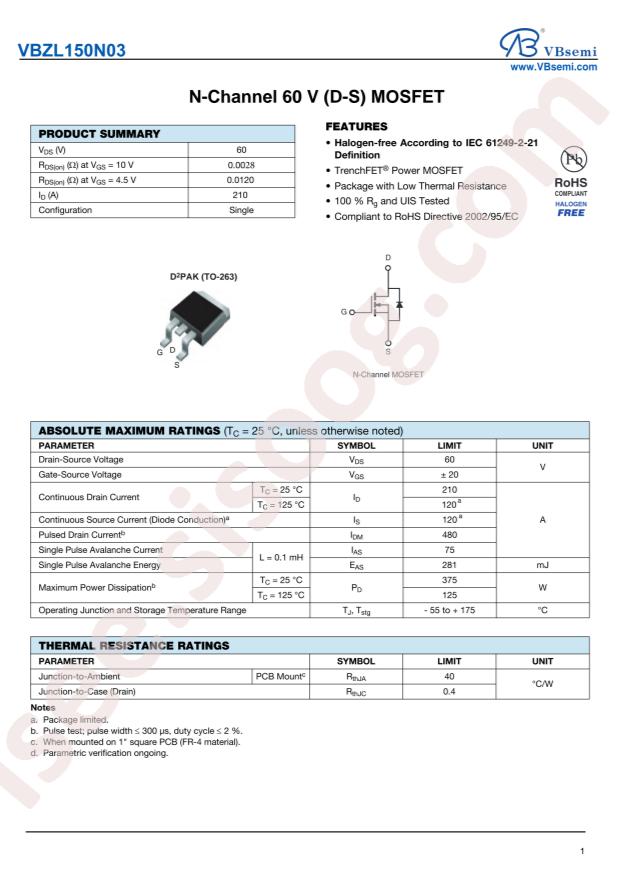 VBZL150N03