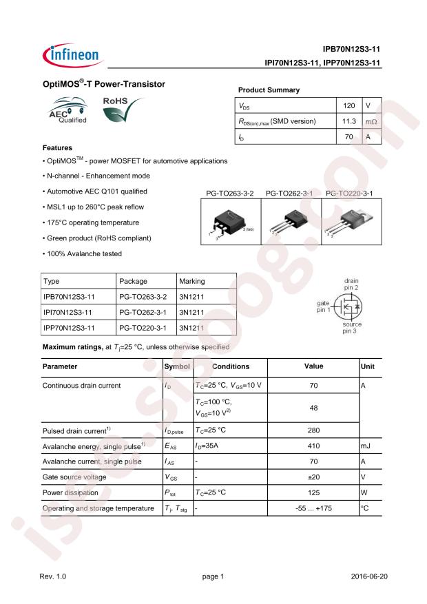 IPB70N12S3-11