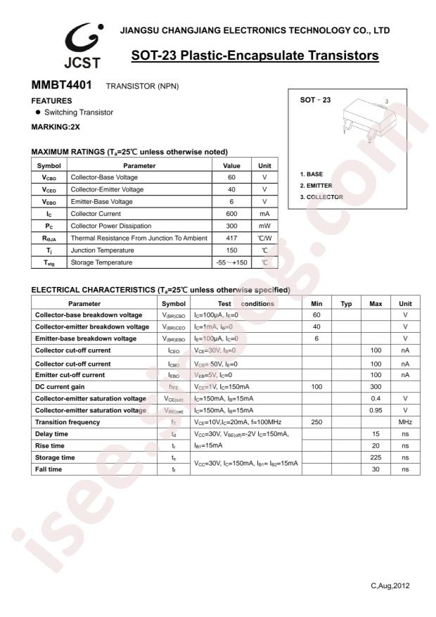 JSCJ MMBT4401(RANGE:100-300)