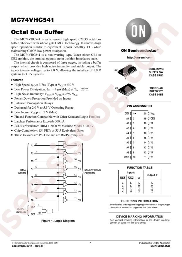 MC74VHC541DWR2G