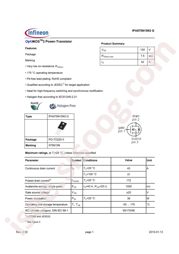 IPA075N15N3 G