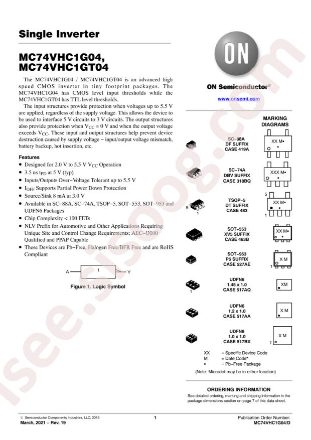 M74VHC1GT04DFT2G