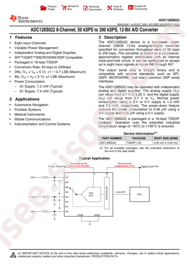 ADC128S022CIMTX/NOPB